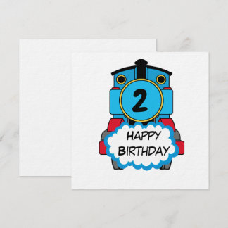 Train Happy Birthday round Sticker Kaart