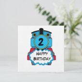 Train Happy Birthday round Sticker Kaart (Staand voorkant)