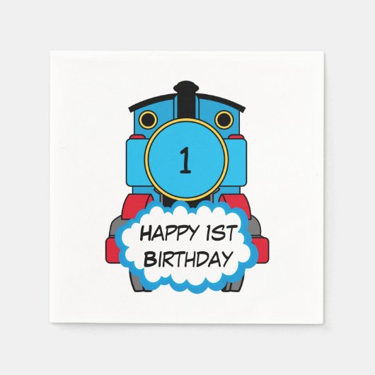 Train Happy Birthday Servetten (Voorkant)