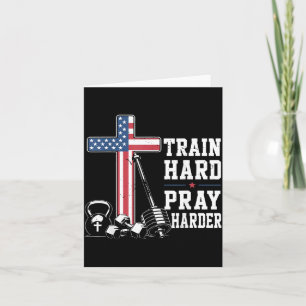 Train Hard Bid Harder Christelijk Workout Patriott Kaart