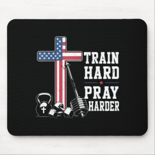 Train Hard, Bid Harder Christelijke Workout Patrio Muismat