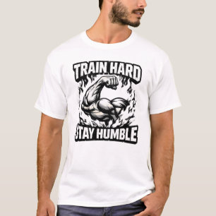 Train Hard Blijf Bescheiden – Gym Mindset Balance T-shirt