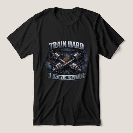 Train Hard Blijf Bescheiden Tri-Blend Shirt (Design voorkant)