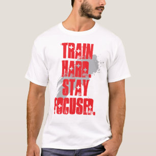 Train hard blijf gefocust / Gym Bodybuilding Fitne T-shirt