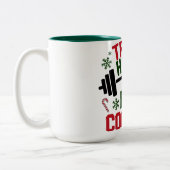 Train Hard Eat Cookies Funny Christmas Gym Mug Tweekleurige Koffiemok (Links)
