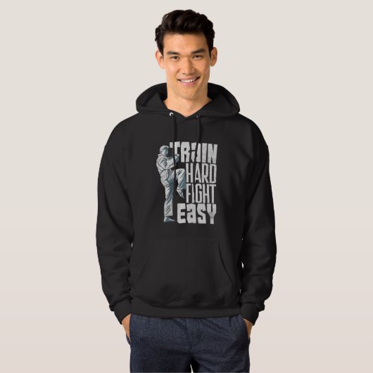 Train Hard Fight Easy Aikido Karate Jiu Jitsu  2 Hoodie (Voorkant volledig)
