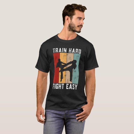 Train Hard Fight Easy Kickboxing T-shirt (Voorkant volledig)