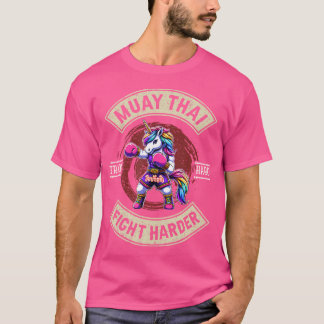 Train Hard Fight Harder - Muay Thai Eenhoorn T-shirt