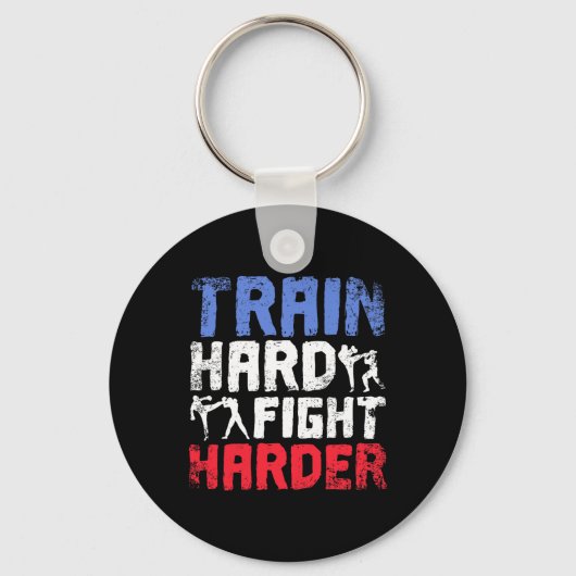 Train Hard Fight Harder Savate Sleutelhanger (Voorkant)