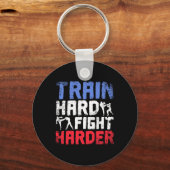 Train Hard Fight Harder Savate Sleutelhanger (Voorkant)