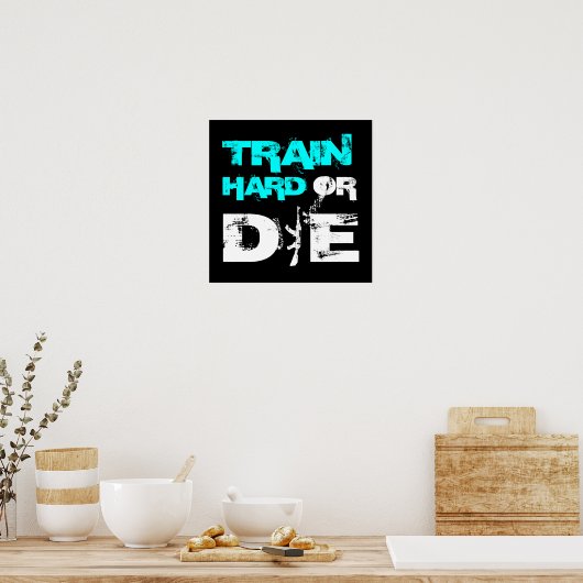 Train, hard of stervend - Elite Fitness Poster Pri (Keuken)