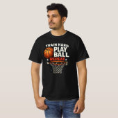 Train Hard Play Ball Repeat Basketball T-Shirt | S (Voorkant volledig)