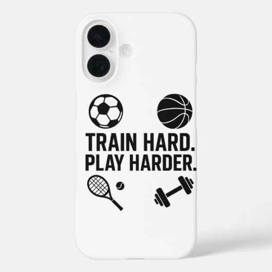 Train Hard Play Harder Behang Case-Mate iPhone Case (Achterkant)