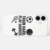 Train Hard Play Harder Behang Case-Mate iPhone Case (Achterkant (horizontaal))