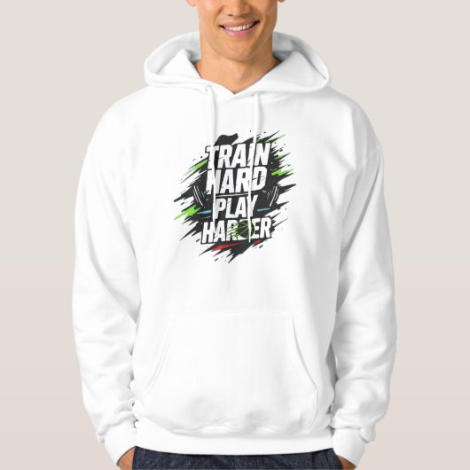 Train Hard Spelen Harder Basketbal T-shirt (Voorkant)