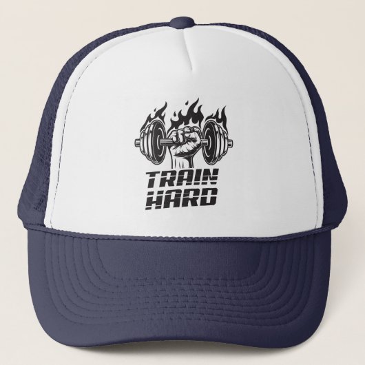 Train Harde Barbells Trucker Pet (Voorkant)