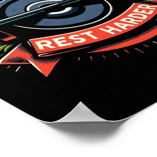 Train Hart Rest Harder Barbell Bodybuilding Poster (Hoek)