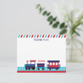 Train Hartelijk dank - Navy Blue en Red Bedankkaart (Staand voorkant)