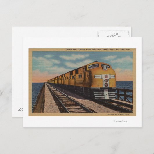 Train- Het kruising van het Grote Zoutenmeer, Ogde Briefkaart (Voorkant / Achterkant)