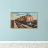Train- Het kruising van het Grote Zoutenmeer, Ogde Canvas Afdruk (Insitu (Houten vloer))