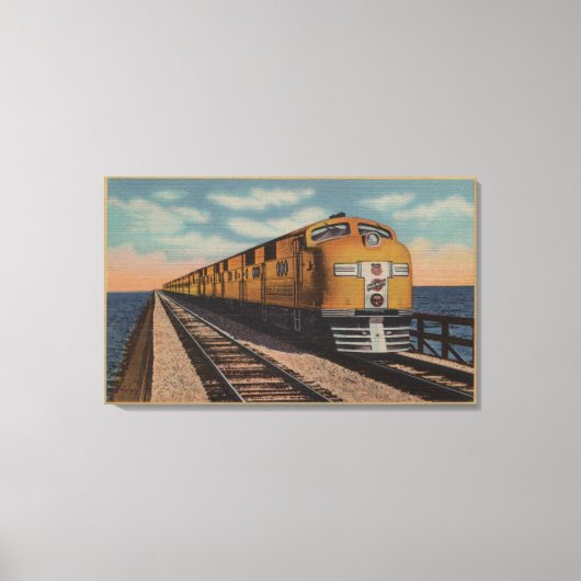 Train- Het kruising van het Grote Zoutenmeer, Ogde Canvas Afdruk (Voorkant)