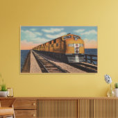 Train- Het kruising van het Grote Zoutenmeer, Ogde Canvas Afdruk (Insitu (Woonkamer))