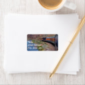 Train in Canyon Achtergrondadressticker Etiket (Insitu)