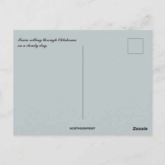 Train in Oklahoma on a Cloudy Day Briefkaart (Achterkant)