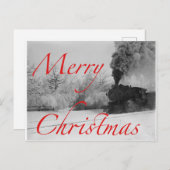 Train in Snow Merry Kerstmis Feestdagenkaart (Voorkant / Achterkant)