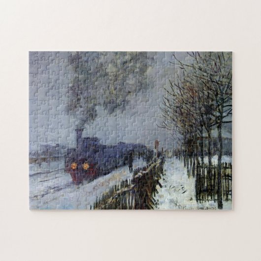 Train in Snow Monet Fine Art Legpuzzel (Horizontaal)