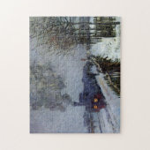 Train in Snow Monet Fine Art Legpuzzel (Verticaal)