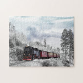 Train in Winter Scene Legpuzzel (Horizontaal)