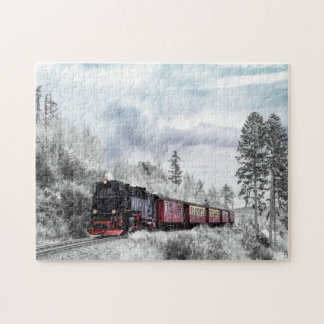 Train in Winter Scene Legpuzzel