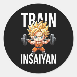 Train Insaiyan Anime Gym en Workout Motivatie Ronde Sticker