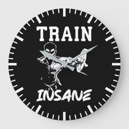 Train Insane - Anime Bodybuilding Gym Workout Grote Klok (Voorkant)