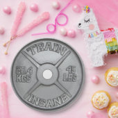 Train Insane (Barbell Bord) Motivatie Papieren Bordje (Feest)