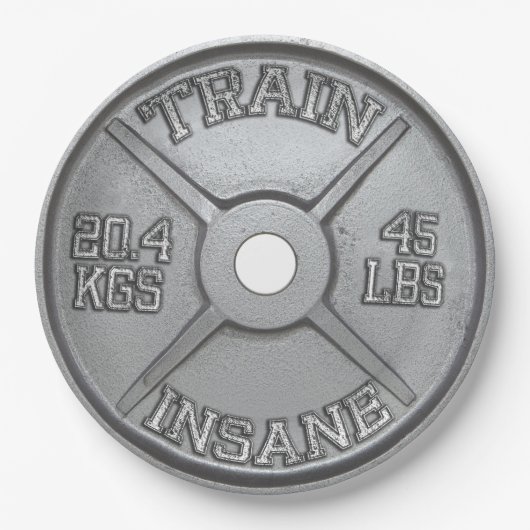 Train Insane (Barbell Bord) Motivatie Papieren Bordje (Voorkant)