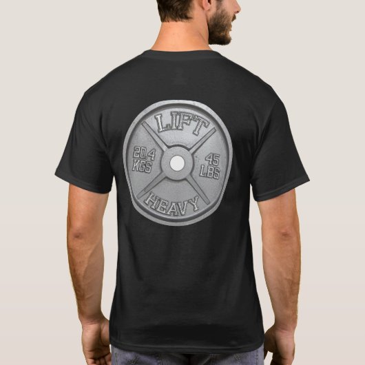 Train Insane (Barbell Bord) Motivatie T-shirt (Achterkant)