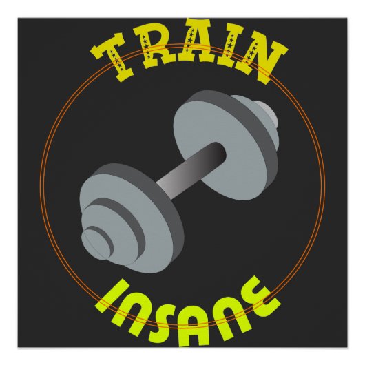 Train Insane Gym en Fitness Poster (Voorkant)