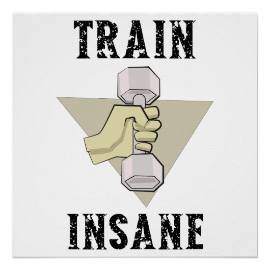 Train Insane Gym Fitness Thema Perfect Poster (Voorkant)
