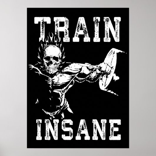 Train Insane - Gym Workout Motivatie Poster (Voorkant)