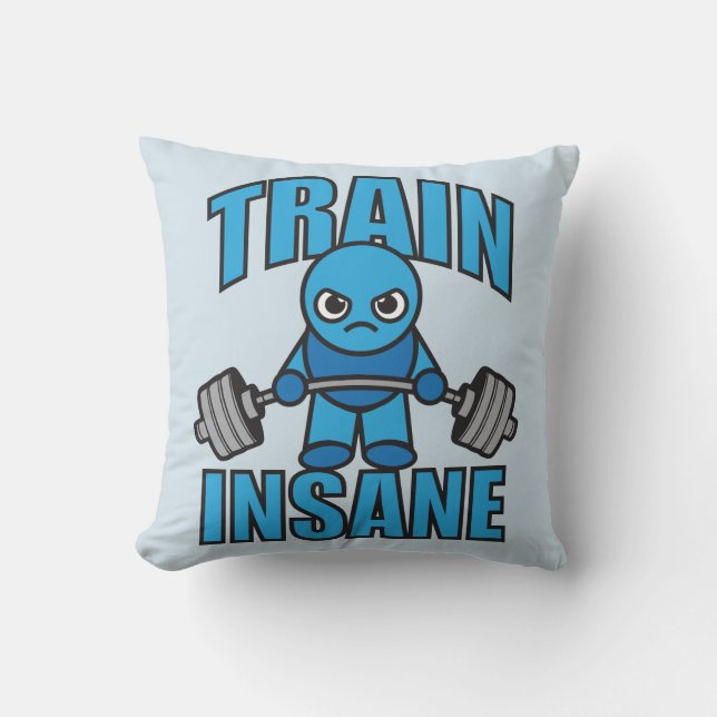 TRAIN INSANE Kawaii Gewichtheffer Deadlift Workout Kussen (Voorkant)