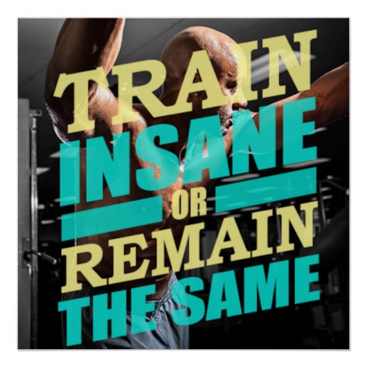 Train Insane Motivational Poster (Voorkant)