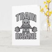 TRAIN INSANE - Workout Cartoon Anime Motivatie Kaart (Gele Bloem)