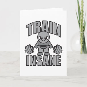 TRAIN INSANE - Workout Cartoon Anime Motivatie Kaart