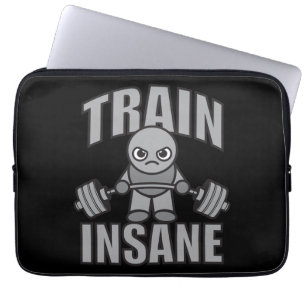 TRAIN INSANE - Workout Cartoon Anime Motivatie Laptop Sleeve