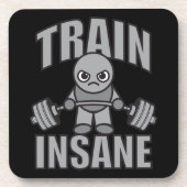TRAIN INSANE - Workout Cartoon Anime Motivatie Onderzetter (Voorkant)