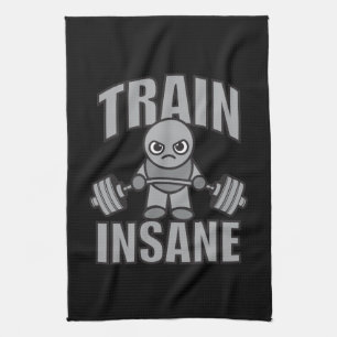 TRAIN INSANE - Workout Cartoon Anime Motivatie Theedoek