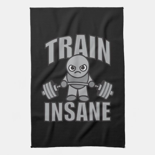 TRAIN INSANE - Workout Cartoon Anime Motivatie Theedoek (Verticaal)