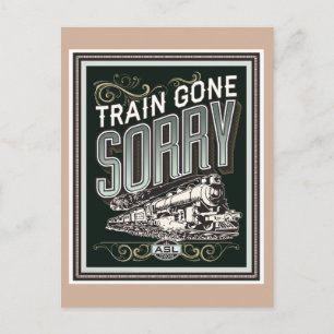 Train is verdwenen. een briefkaart